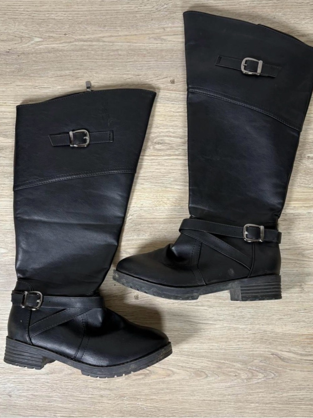 Y2k Black Moto Riding Boots